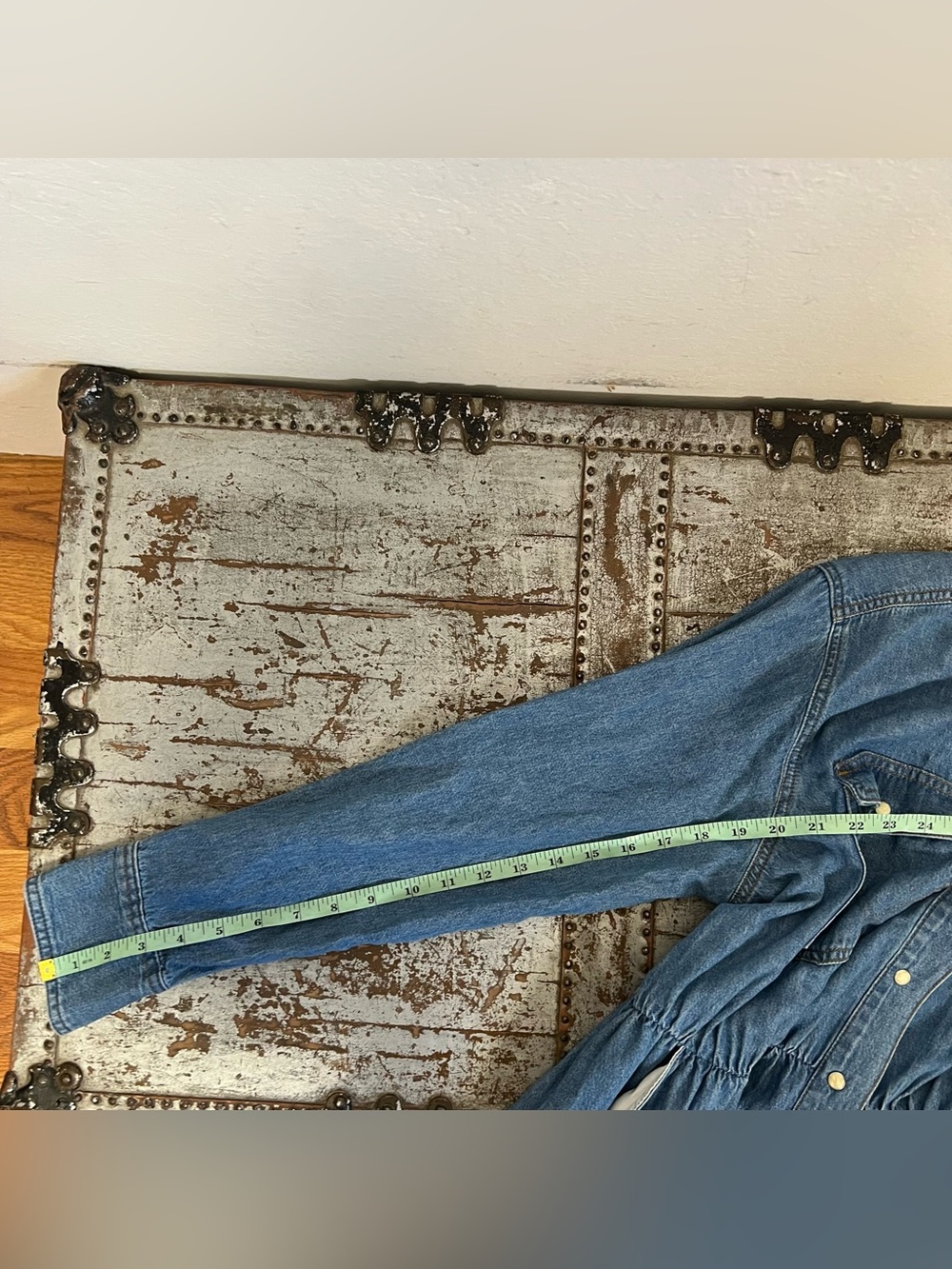 Wrangler + Staud Denim Button-Front Midi Shirt Dress - Picture 12 of 13